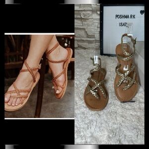 L Space - Hermosa Braided Gold  Sandal.